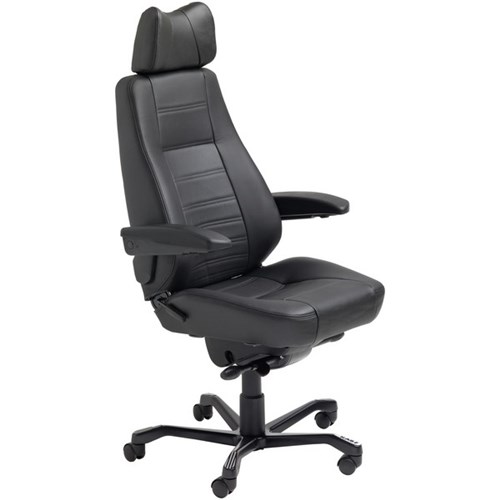 KAB Controller 24/7 Chair With Arms & Headrest Black