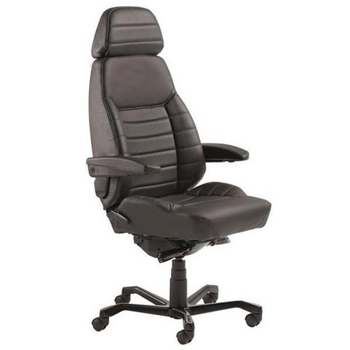 KAB Executive 24/7 Chair With Arms & Headrest Black