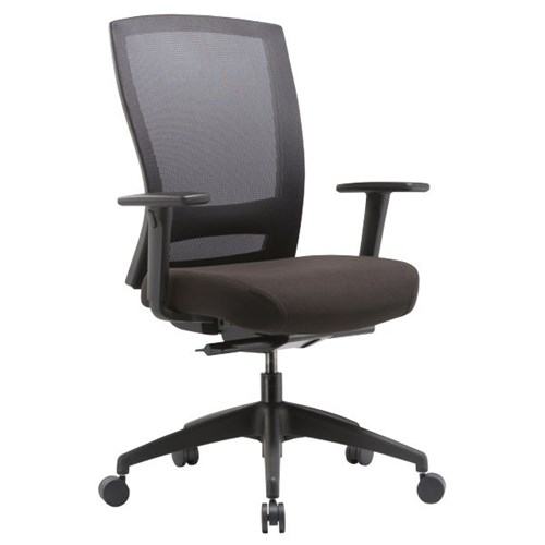 Mentor Synchron Chair Mesh Back With Arms Black