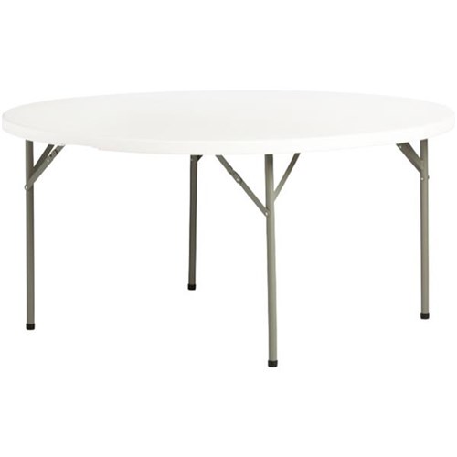 Life Folding Table Round White/Graphite
