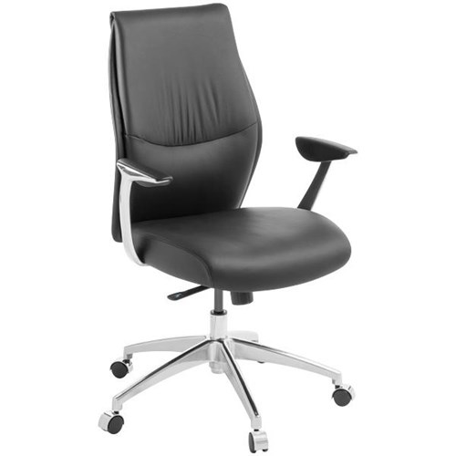 Domain Executive Chair With Arms Black Leather